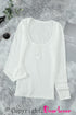 U Neck Button Knit Long Sleeve Top